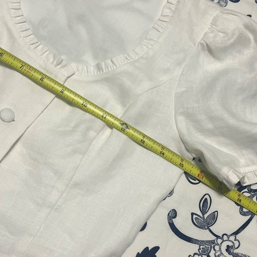 Aritzia Masquerade Linen new Organic linen scoopneck blouse Size 2XS - Picture 9 of 13